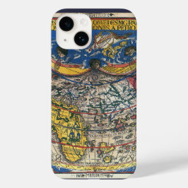 Funda Para iPhone 14 De Case-Mate Mapa del mundo en forma de corazón antiguo de Pete