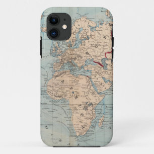 Funda Para iPhone 11 Mapa del mundo en la proyección de Mercator