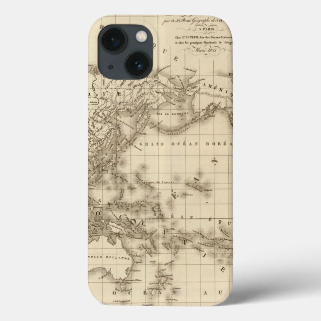 Funda De Case-Mate Para iPhone Mapa del mundo físico (Reverso)