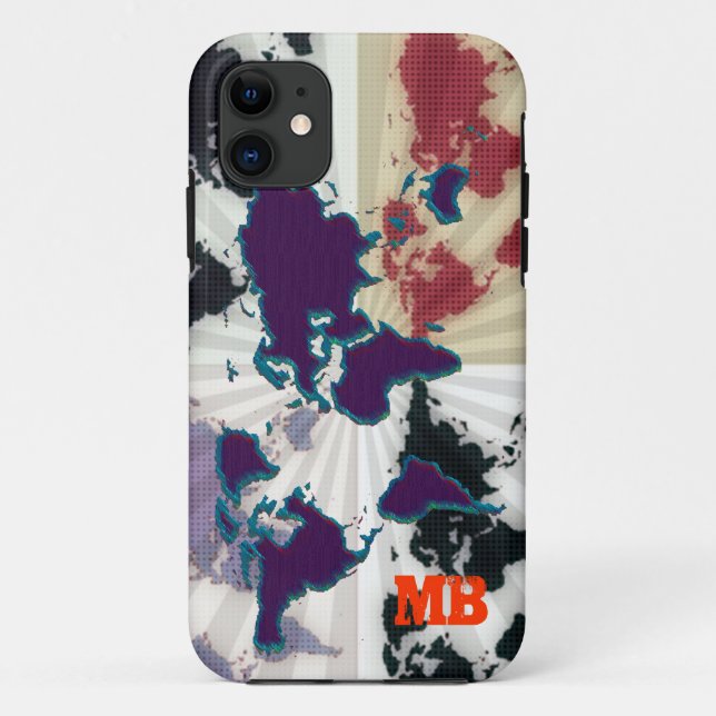 Funda De Case-Mate Para iPhone mapa del mundo fresco (Reverso)