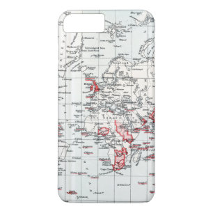 Funda Para iPhone 8 Plus/7 Plus Mapa del mundo que muestra las posesiones