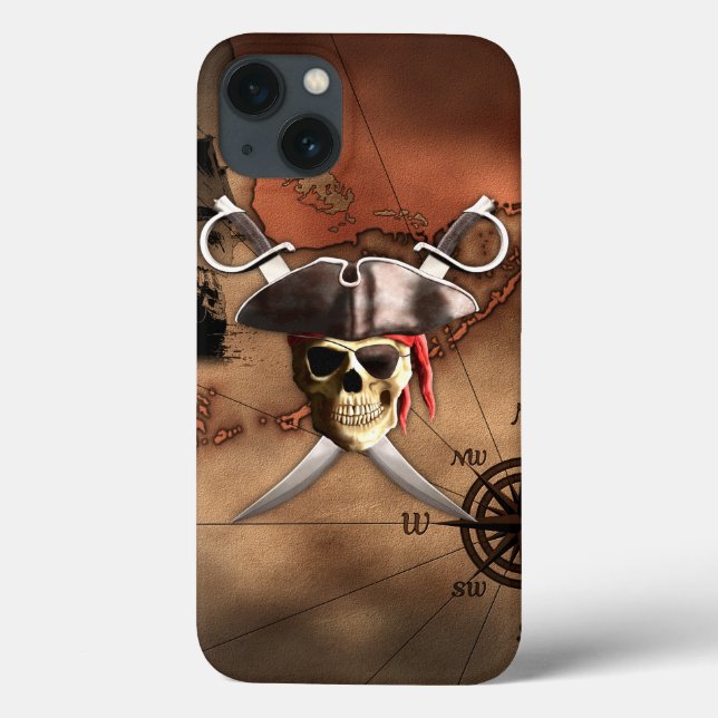 Funda De Case-Mate Para iPhone Mapa del pirata (Reverso)
