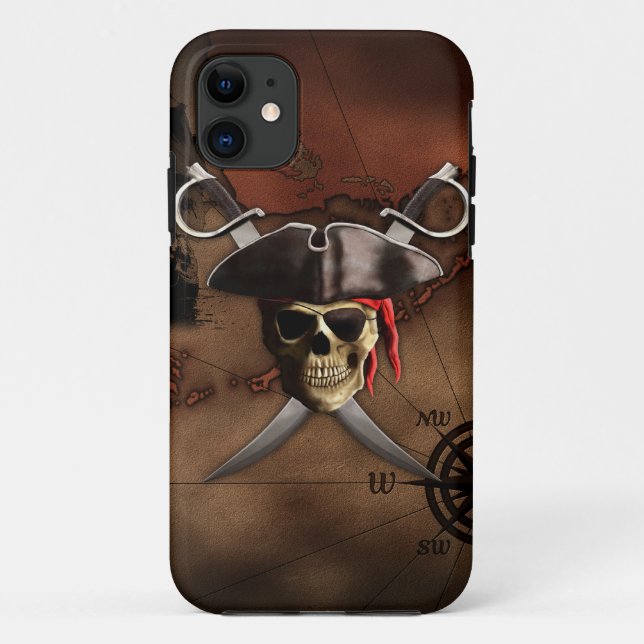Funda De Case-Mate Para iPhone Mapa del pirata (Reverso)