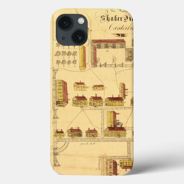 FUNDA DE Case-Mate PARA iPhone MAPA DEL PUEBLO DE LA COCTELERA, 1849 (Reverso)