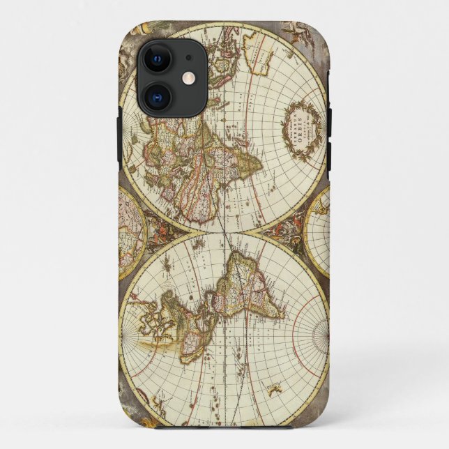 Funda De Case-Mate Para iPhone Mapa del Viejo Mundo (Reverso)
