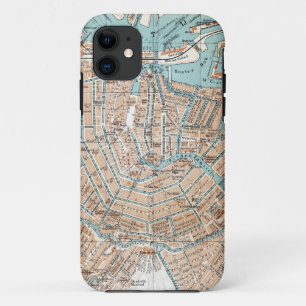 Funda Para iPhone 11 Mapa del vintage de Amsterdam (1905)