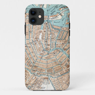 Funda Para iPhone 11 Mapa del vintage de Amsterdam (1905)