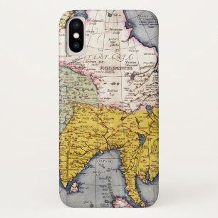 Funda Para iPhone X Mapa del vintage de Asia el 1580