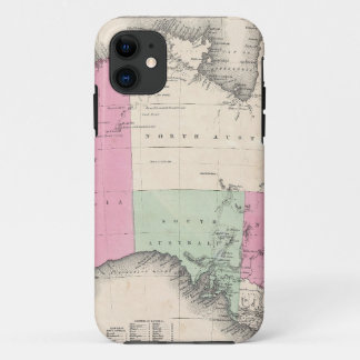 Funda Para iPhone 11 Mapa del vintage de Australia (1862)