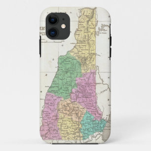 Funda Para iPhone 11 Mapa del vintage de New Hampshire (1827)