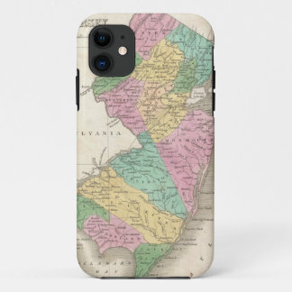 Funda Para iPhone 11 Mapa del vintage de New Jersey (1827)