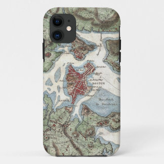 Funda Para iPhone 11 Mapa del vintage del puerto de Boston (1807)