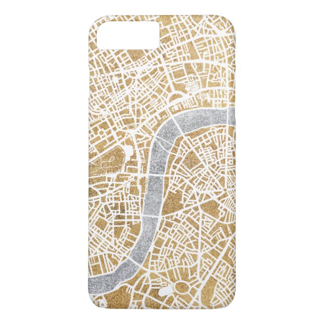 Funda De Case-Mate Para iPhone Mapa dorado de la ciudad de Londres (Reverso)