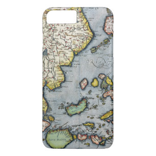 Funda Para iPhone 8 Plus/7 Plus Mapa el la India del vintage a Nueva Guinea