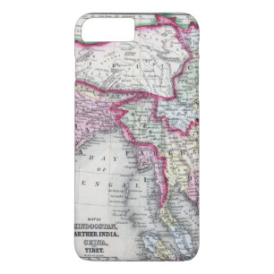 Funda Para iPhone 8 Plus/7 Plus Mapa el la India, Tíbet, China y SE Asia de
