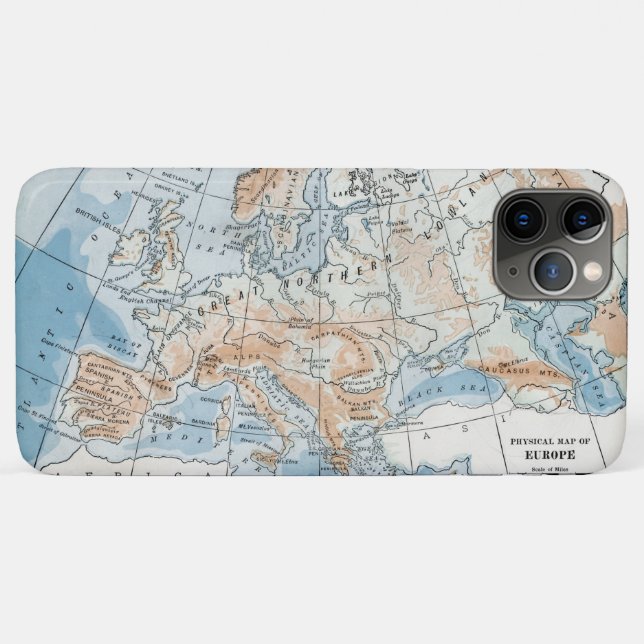Funda De Case-Mate Para iPhone Mapa físico de Europa (1916) (Reverso (horizontal))