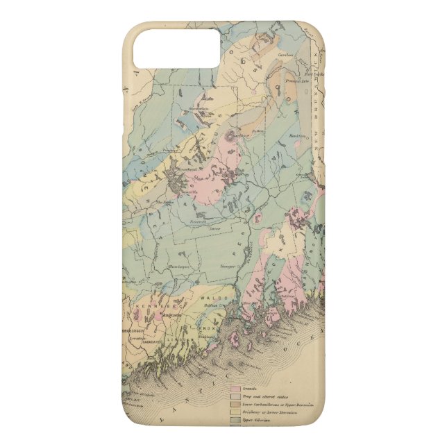 Funda De Case-Mate Para iPhone Mapa geológico de Maine (Reverso)