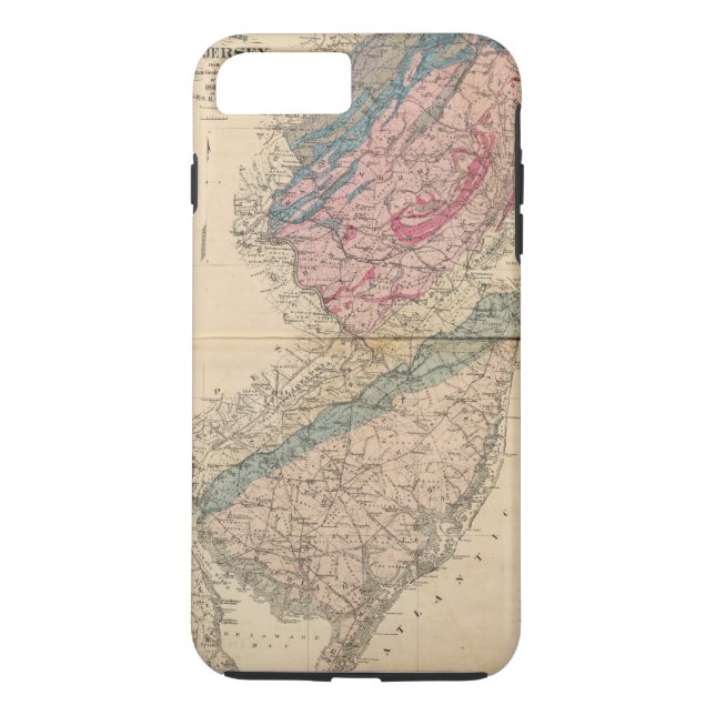 Funda De Case-Mate Para iPhone Mapa geológico de New Jersey (Reverso)