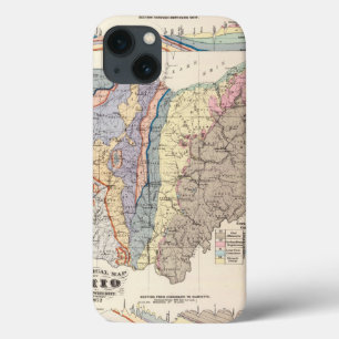 Funda Para iPhone 13 Mapa geológico de Ohio