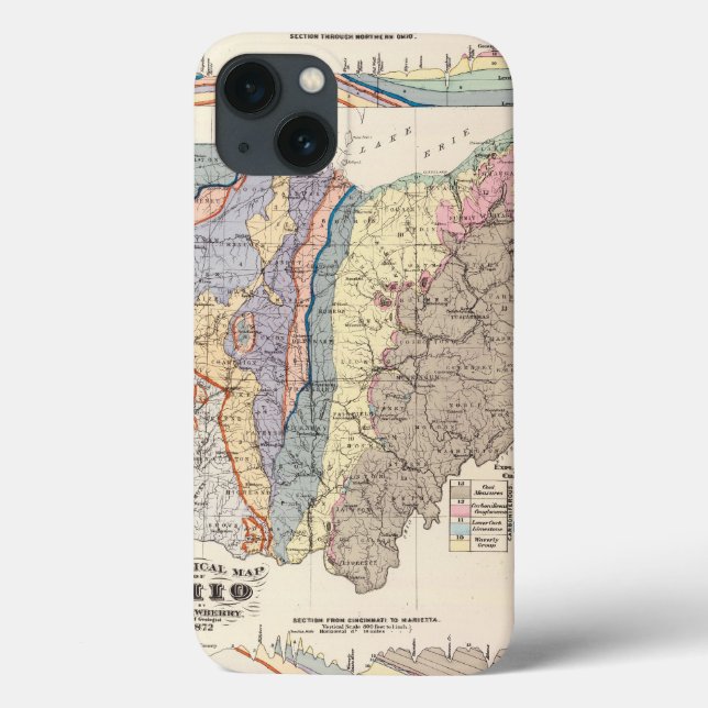 Funda De Case-Mate Para iPhone Mapa geológico de Ohio (Reverso)