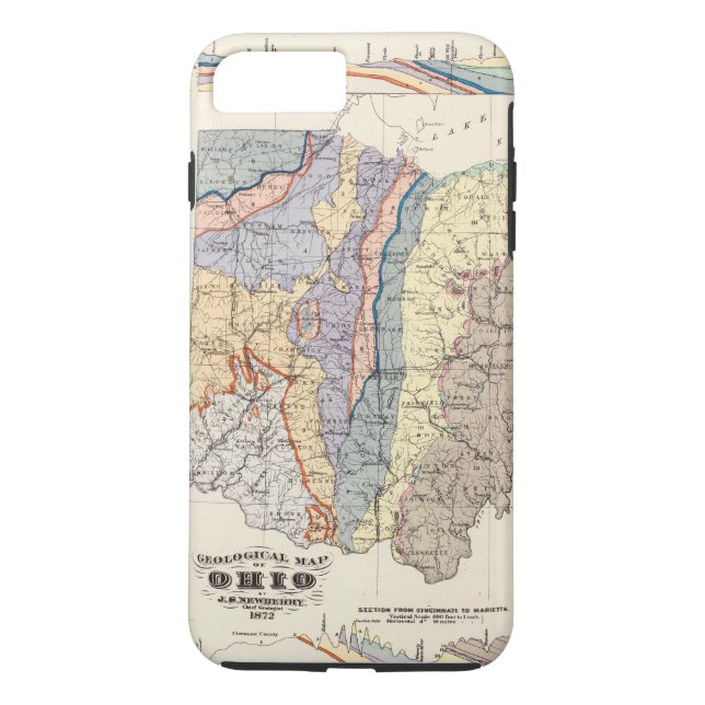 Funda De Case-Mate Para iPhone Mapa geológico de Ohio (Reverso)