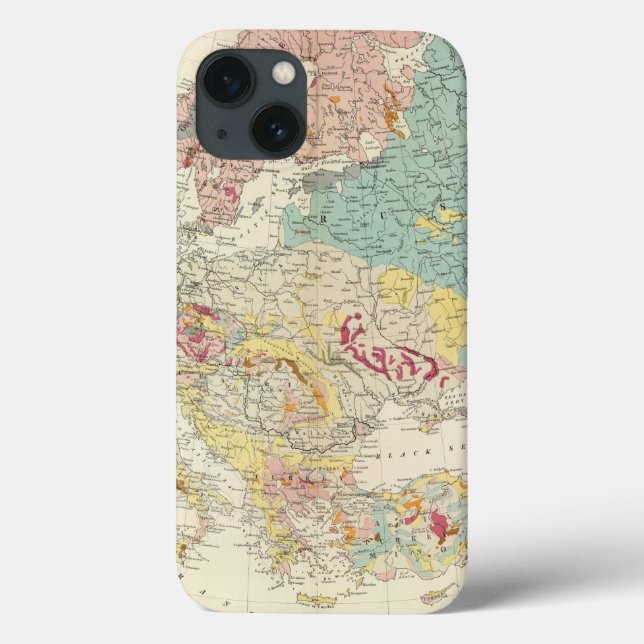 Funda De Case-Mate Para iPhone Mapa geológico Europa (Reverso)