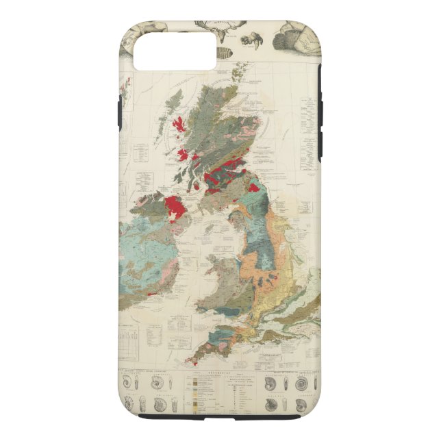 Funda De Case-Mate Para iPhone Mapa geológico, paleontológico compuesto (Reverso)