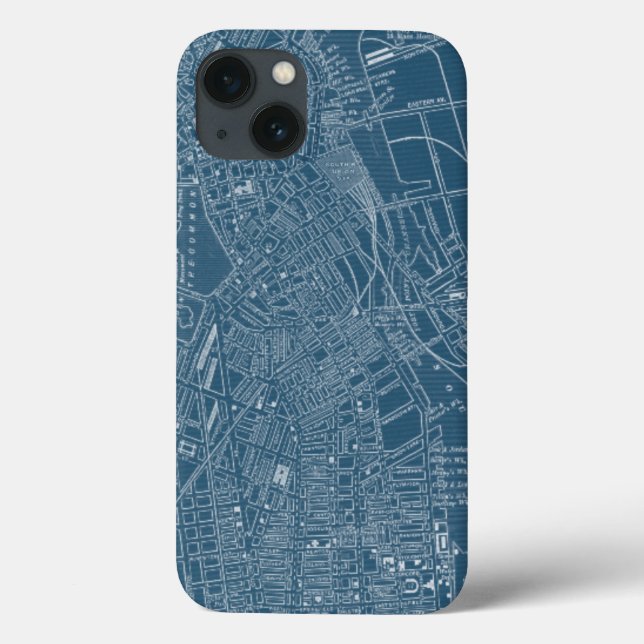Funda De Case-Mate Para iPhone Mapa gráfico de Boston (Reverso)