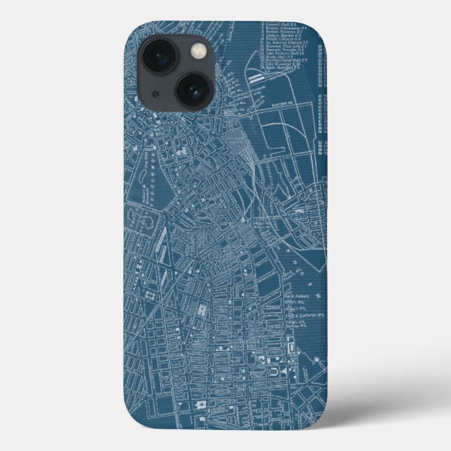 Funda De Case-Mate Para iPhone Mapa gráfico de Boston (Reverso)