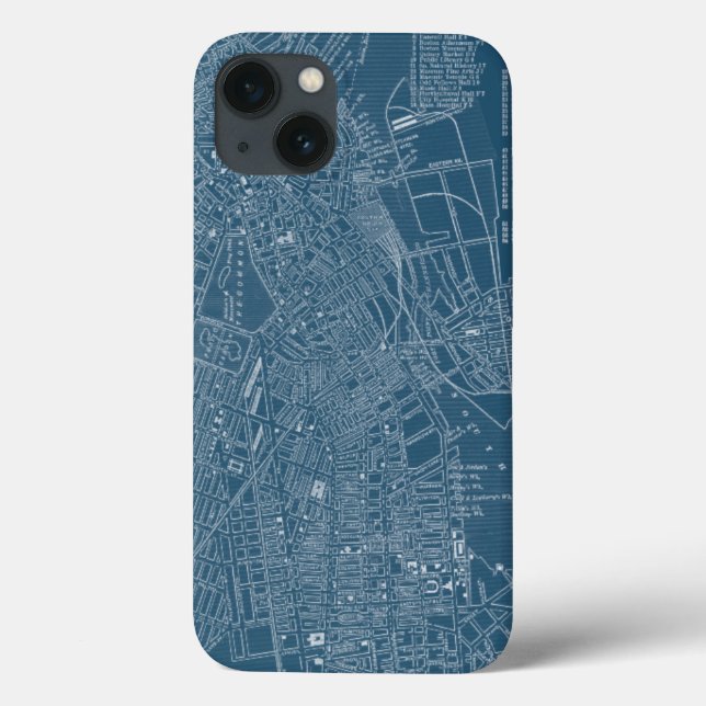 Funda De Case-Mate Para iPhone Mapa gráfico de Boston (Reverso)