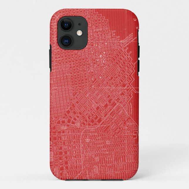 Funda De Case-Mate Para iPhone Mapa gráfico de San Francisco (Reverso)