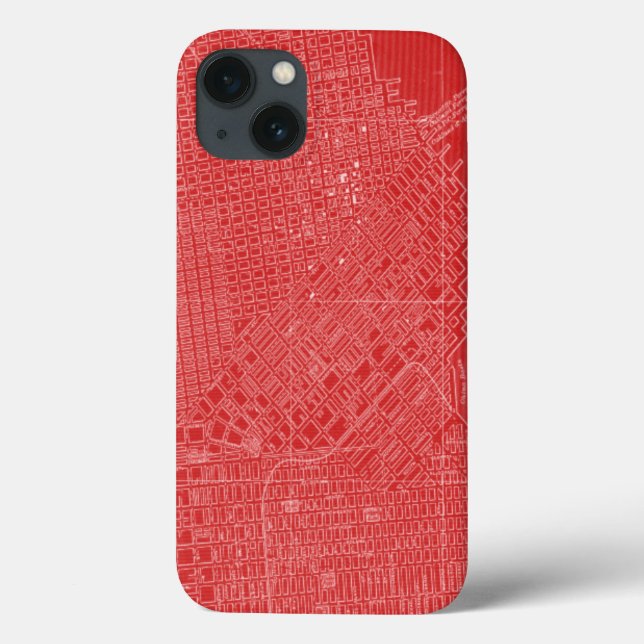 Funda De Case-Mate Para iPhone Mapa gráfico de San Francisco (Reverso)
