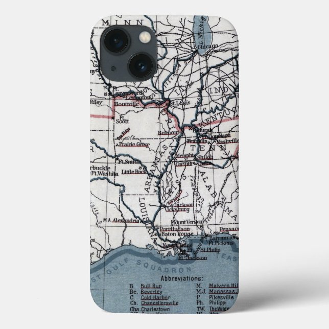 FUNDA DE Case-Mate PARA iPhone MAPA: GUERRA CIVIL, 1861 (Reverso)