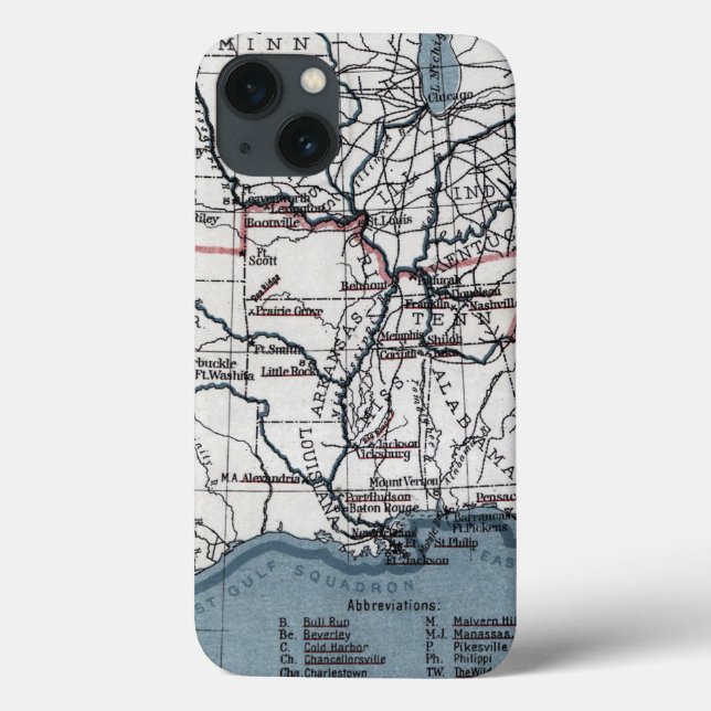 FUNDA DE Case-Mate PARA iPhone MAPA: GUERRA CIVIL, 1861 (Reverso)