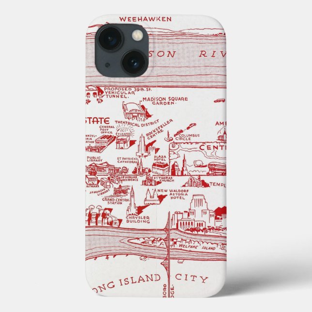 Funda De Case-Mate Para iPhone MAPA: MANHATTAN, c1935 (Reverso)