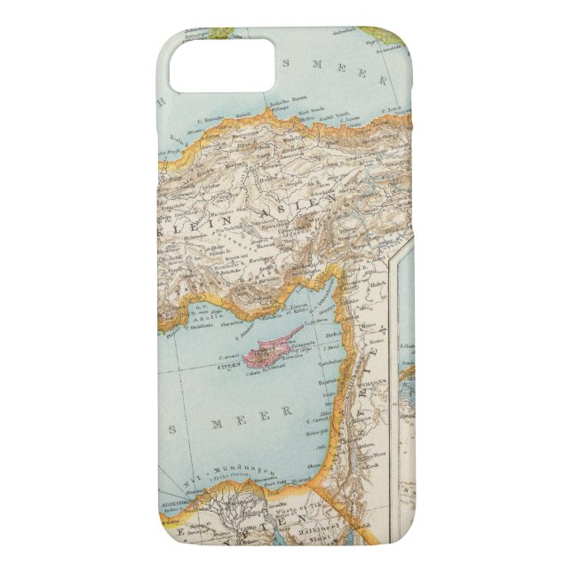 Funda De Case-Mate Para iPhone Mapa mediterráneo oriental (Reverso)