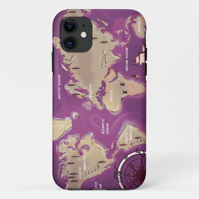 Funda De Case-Mate Para iPhone Mapa mundial (Reverso)