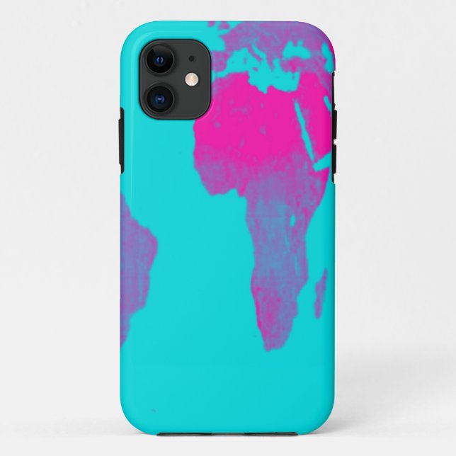 Funda De Case-Mate Para iPhone Mapa mundial (Reverso)