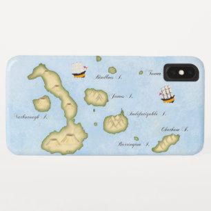 Funda Para iPhone XS Max Mapa Náutico Del Archipiélago De Galápagos Con Buq