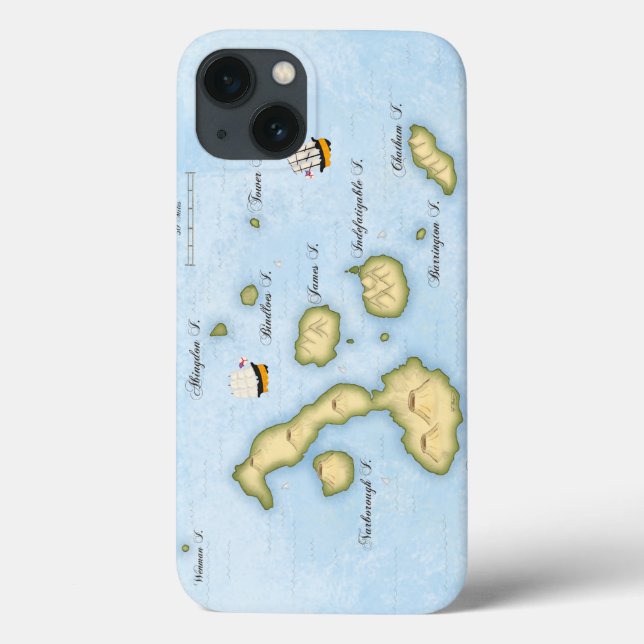 Funda De Case-Mate Para iPhone Mapa Náutico Del Archipiélago De Galápagos Con Buq (Reverso)