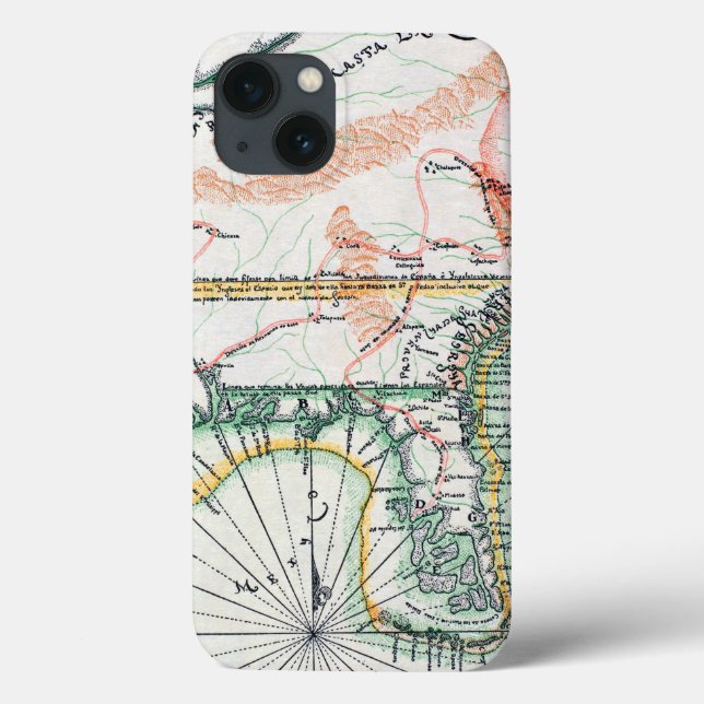 Funda De Case-Mate Para iPhone Mapa: Norteamérica, 1742 (Reverso)