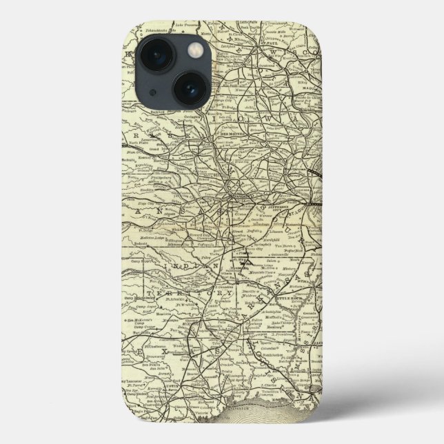 Funda De Case-Mate Para iPhone Mapa Ohio y ferrocarril de Mississippi (Reverso)