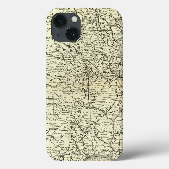Funda De Case-Mate Para iPhone Mapa Ohio y ferrocarril de Mississippi (Reverso)