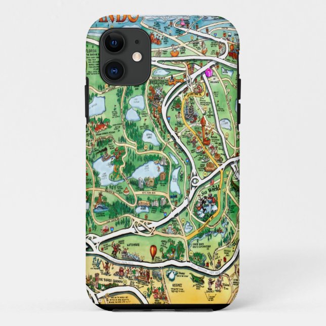 Funda De Case-Mate Para iPhone Mapa Personalizado de Orlando Florida (Reverso)