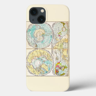 Funda Para iPhone 13 Mapa polar en alemán
