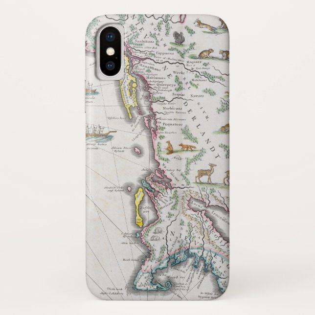 Funda De Case-Mate Para iPhone Mapa que representa la costa este (Reverso)