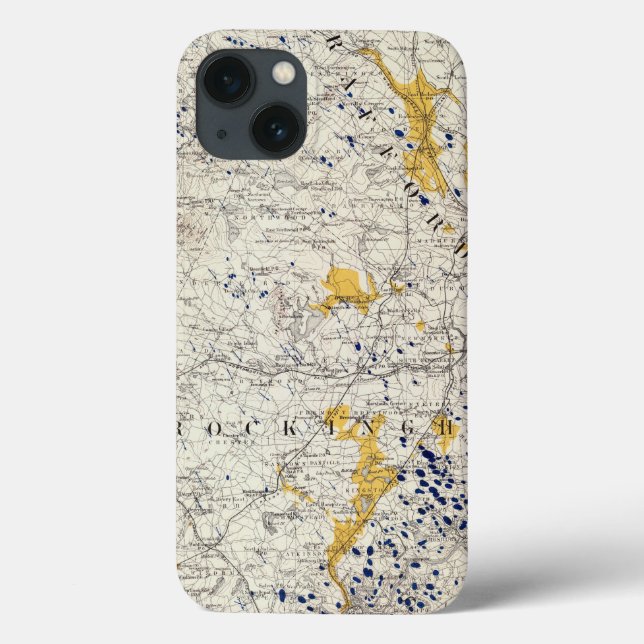 Funda De Case-Mate Para iPhone Mapa topográfico y glaciar de New Hampshire (Reverso)