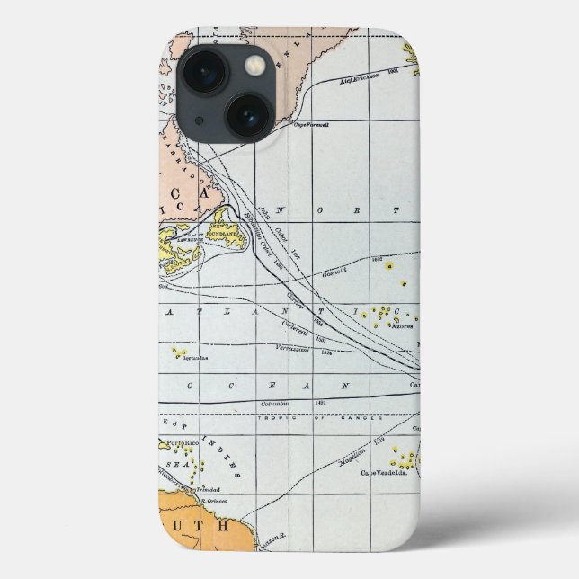 FUNDA DE Case-Mate PARA iPhone MAPA: VIAJES ATLÁNTICOS (Reverso)