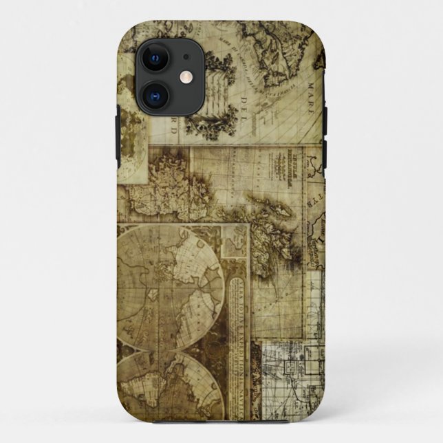 Funda De Case-Mate Para iPhone Mapas antiguos de mapas del mundo antiguo (Reverso)