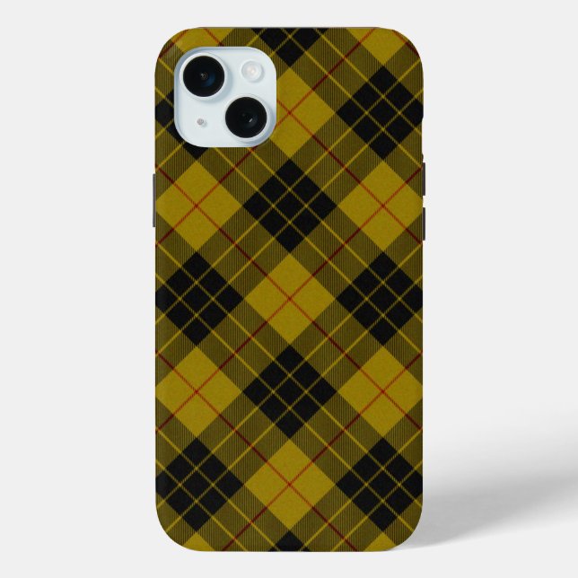 Funda De Case-Mate Para iPhone Maquillaje tartán amarillo chapa (Reverso )